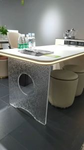 👍Island Dining Table(Free Delivery and install)Type 0526 Slate island Table Dining Table integrated Household Multi-Functional Table Light Luxury Ltalian Style
