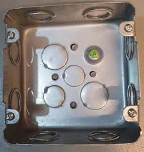 Electrical Square Box 4-11/16 x 4-11/16 Metal #16 Combination Knock-out 1/2"-3/4"