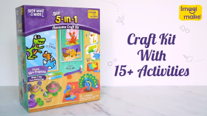 Imagimake 5 in 1 Awesome Craft Kit | Over 15 Projects Creative DIY Arts & Crafts Kit for Kids | Activities for Kids 6-8-12 | Gifts for 56789101112 Years Old Girls & Boys