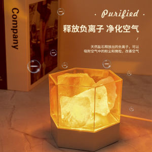 Creative Salt Rock Lamp Night Light Mosquito Repellent Bedroom Girls Ambient Atmosphere Gift Essential Oil Decor Home Lighting