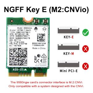 Kebidumei | KEBIDUMEI Dual Band Wireless Network Card 9560NGW AC Cnvio 1733M BT 5.0 QCNFA344A Wifi Card 1200M+Bluetooth 4.1 802.11AC For PC