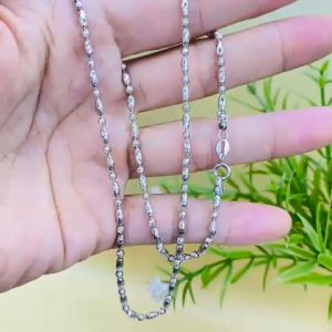 Dây chuyền bạc bạc ý S925 xi bạch kim kiểu Bi cà na 2li5 Mặt dây chuyền bạc xi kim tròn tia đá chủ 6li5 đá moissanite Mỹ D/FL kiểm định GRA đẹp Vòng cổ bạc mạ vàng trắng thiết kế sang trọng và đẳng cấp - KIM LỘC PHÁT DBCN2li5