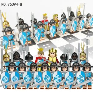 Four knight doll Roman century cross-border wholesale 76394 Xiangjiang small particles assembled building blocks toy weapons