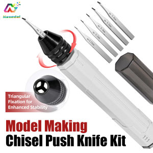 MSWZ MS-070 Model Making Chisel Push Knife (includes 5 Chisels) 0.15mm/0.2mm/0.4mm/0.6mm/0.8mm for Model Building Tool Sets 0.15/0.2/0.4/0.6/0.8mm