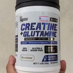 Muscle Kingdom Creatine Monohydrate + Glutamine 500 g (100 serving) halal creatine halal glutamine