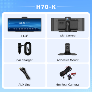11.4" Imagebon H70-K 4K Dashcam Wireless CarPlay Android Auto Car DVR AI Car Display Split Screen Multitasking Smart Monitor
