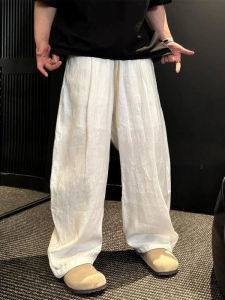Quần Ống Rộng Phong Cách Mỹ Cổ Điển Cho Nam Mùa Hè Mỏng Thoáng Khí Thời Trang Đa Năng Quần Ống Rộng Hợp Thời Trang