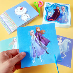 Princess Elsa Frozen ตัดกระดาษ DIY งานฝีมือสำหรับเด็ก ของเล่นเพื่อการศึกษา สำหรับเด็กวัย 3-4-5 ปี ของเล่นกระดาษที่มีความคิดสร้างสรรค์