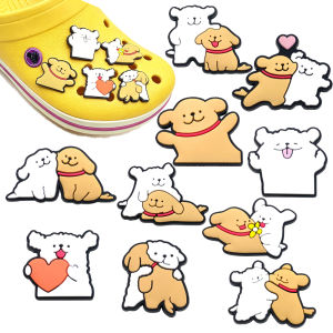 New 10pcs Cartoon Creativity Line Dog Series PVC Shoes Accessories Fit with Hole Wristbands DIY Detachable Waterproof Gifts