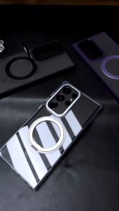 Magnetic 360° Ring Clear Case for Samsung Galaxy S26 S25 S24 S23 Ultra S23 Plus Stand Phone Holder Cover Casing