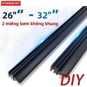 2 Chiếc 6Mm Khăn Lau Xe Ô Tô Thay Thế Dải Cao Su Không Xương Không Khung Khăn Lau Kính Chắn Gió Phụ Kiện Cho 26-32 Inch Khăn Lau