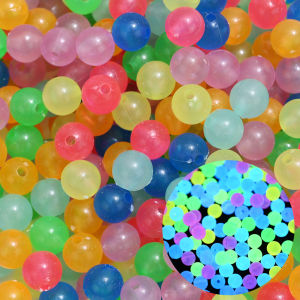 50-100pcs 6/8/10mm Luminous Round Loose Spacer Beads Mix Acrylic Glow In The Dark Flashing Beads For Jewelry Making Bracelet
