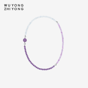 Natural Lavender Quartz Lithium Fluorite Moonstone Bracelet Necklace Gift Original Design Fashion Jewelry for Couples Friends