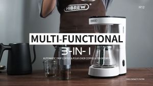 Máy pha cà phê pha trà tự động 2 trong 1 Drip Thương hiệu Mỹ cao cấp HiBREW - H12 700W tối đa 6 ly - BẢO HÀNH CHÍNH HÃNG 12 THÁNG