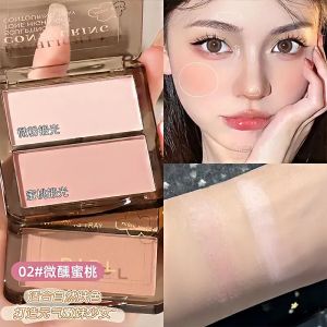 PIPL Dual Tone Highlighting And Contour Palette Matte Finish Nose Shadow Cheek Highlighting Disk Integrated Female Makeup Tools