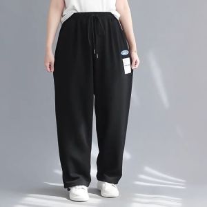 Mens Casual Full-Length Waffle Knit Pants with Elastic Waist