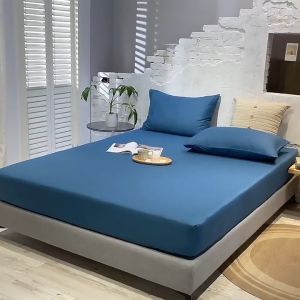 ชูด 3 ชิ้น ผ้าปูที่นอนสีพื้น คอตตอน 4 ด้า รัดมูมิ 4 มิติ (เส้น ผู้ผ่าน 1 สีพื้น ปลอกหมอน 2 บรรทัด) ผ้าปูเตียงสีพื้น