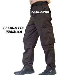 CELANA PRAMUKA PDL ( CARGO 6 SAKU ) pANJANG SERAGAM SMP\SMA BAHAN KATUN DRILL HALUS TEBAL DAN LENTUR REEL FICTURE TERLARIS