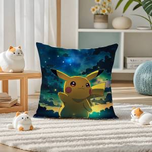 Bandai | Pokemon Espeon Anime Plush Pillow Cover Soft Short Plush Cushion Cover For Sofa Bedroom Home Decor Gift Decoration