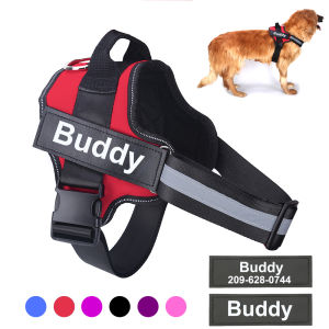 Personalized Dog Harness no pull Reflective Pet Harness with Handle For Dog Vest Outdoor Dog Harness Vest With Name Custom Patch
