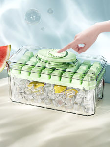 กล่องทำน้ำแข็งแบบกดสำหรับใช้ในบ้าน ระดับอาหาร เครื่องมือสำหรับทำน้ำแข็งในตู้เย็น กล่องเก็บน้ำแข็ง