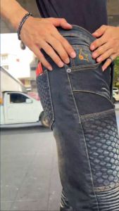 กางเกงมอเตอร์ไซค์ CE Level 2 Model KING COBRA แบรนด์ไทย MANTA DENIM รุ่น FE01 เพิ่มกระเป๋าข้าง 2 จุด คุณประสบความสำเร็จ 2 จุด