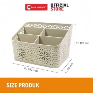 clio storange box aesthetix serbaguna-plastik storange 5 sekat motif bunga keranjang tulip new clio