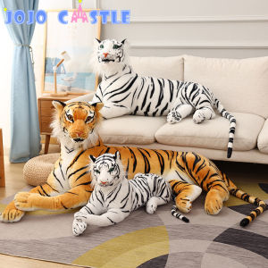 JOJO CASTLE Real-life Tiger Plush Toy Stuffed Doll 30/40/50/60/75/90/110/120/130cm Simulation Tiger Plush Pillow Toy Cute Toy Gift for Kids