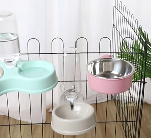 Pet House Pet Cage Hanging Feeding Bowl Anti-Overturning Stainless Steel Bowl Dog Cat Feeder Round Diner