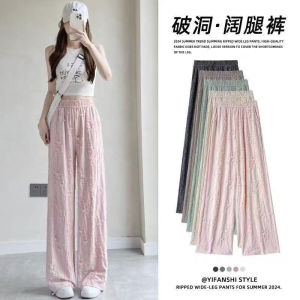 กางเกงขายาวทรงหลวมเอวสูงสไตล์อเมริกันสำหรับผู้หญิง ฤดูใบไม้ผลิและฤดูใบไม้ร่วง 2025 กางเกงขายาวทรงตรงทรงหลวมสไตล์วินเทจ