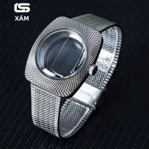 Vỏ Đồng Hồ Khắc Hoa Văn Kính Vòm Đôi 365mm X 41mm Tương Thích Với Máy Seiko NH35 NH36 NH70 Phụ Kiện Vỏ Đồng Hồ Bằng Thép Không Gỉ