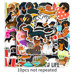 50pcs Animal Dachshund Sticker Cute Puppy Sticker Pack Waterproof Vinyl Sticker DIY Water Bottle Laptop Scrapbook Diary Decoration