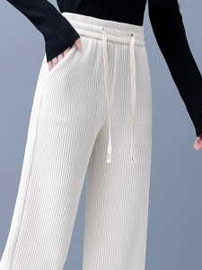 White High Waist Wide Leg Pants Womens Casual Trousers Loose Fit Straight Cut Commute Style Korean Fashion Long Pants