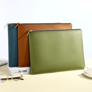 Túi Da A4 Có Khóa Kéo Nhiều Màu Sắc Cặp Tài Liệu Kinh Doanh Túi Đựng Tài Liệu PU Để Sử Dụng Chuyên Nghiệp 258mm * 354mm