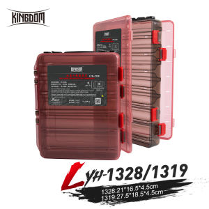 Kingdom Fishing Lure Tackle Boxes 10 14 Compartments Plastic Fishing Accessories Storage Case Double Sided High Strength Boxes