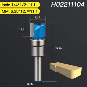 HUHAO | HUHAO 6.35mm Shank Milling Cutter With Bearing Flush Trim Straight Router Bit Wood End Mill for Woodworking Template Bottom Tool