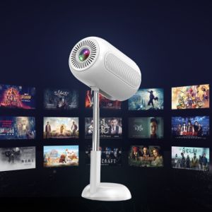 TS-6เลเซอร์บีมเกอร์ยกโปรเจ็คเตอร์ภาพยนตร์ขนาดเล็กแบบพกพาเหมาะสำหรับตั้งแคมป์กลางแจ้งโฮมเธียเตอร์แอนดรอยด์11 1080P 4K ใช้สะท้อนแสงโทรศัพท์ Wifi คู่