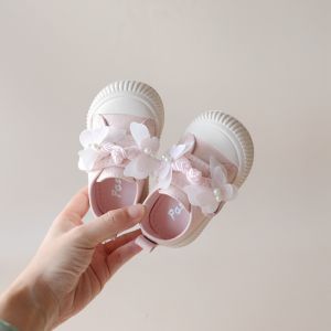 Princess Style Baby Girl Shoes Butterfly Design Learning to Walk Shoes Anti-Kick Board Shoes Synthetic Leather Comfortable Spring Autumn