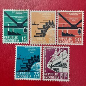 Koleksi Prangko kuno Indonesia klasik 5 Pcs Seri Konferensi Kolombo Tahun 1959 UN USED
