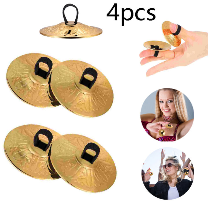 4pcs Copper Finger Cymbals Small Finger Cymbals Belly Dancing Mini ...