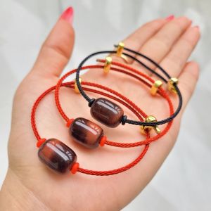 Q540 Vòng Lu Thống MH Nâu Đỏ dây cáp Hỏa và Thổ - Phong Thuỷ TUDO P