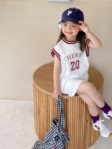 Summer New Womens Basketball Style Vest Skirt Childrens Korean Version Letter Sports Sleeveless Dress Trendy Short Skirt