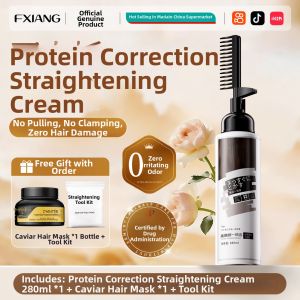 FANGXIANG | Straightening Relaxing Cream for Home Use Protein Correction Frizz Repair and Straightening