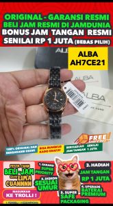 ALBA ORIGINAL - ALBA AH7CE2 X1 ALBA AH7CE2X1 Women LA - Hitam - Stainless Steel - Diameter 2.6CM- Water Resist 50 Meter - Jamdunia / Jam dunia JD18  Jam Tangan Wanita Jam Tangan Cewek Jam Tangan Anti Air + ALBA AH7C E2 AH 7C E2 X1 AH7 S003