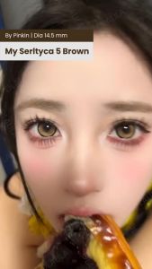 Softlens OLALILA My Serltyca 5 Brown Natural Lens 14.5mm By Pinkin Normal & Minus
