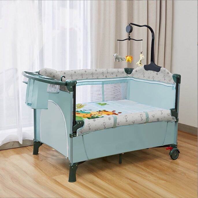 4in1 Baby Co-sleeper Playpen Double Layer Foldable Bedside Sleeper W 