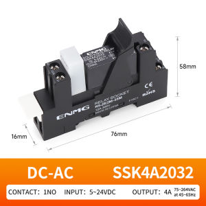 ENMG | ENMG Industrial SSK10D6132 Solid State Relay SSR DIN Rail DC Control AC 220V 3A 4A 10A DC 5V 24V with Base Socket