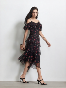 Vero Moda | Adjustable Straps Floral Ruffle Tiered Dress