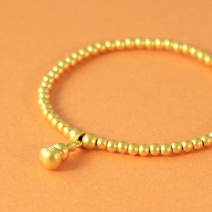 Chow Sang Sang 周生生 999.9 24K Pure Gold Cultural Blessings Fortune Wulu Gourd Bracelet for Women 14cm 92700B Price-by-Weight 8.6g Gold