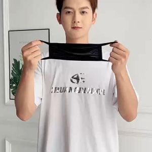 FASHION ORLEANS - 10Pcs White and black face mask made of plain fabric M2